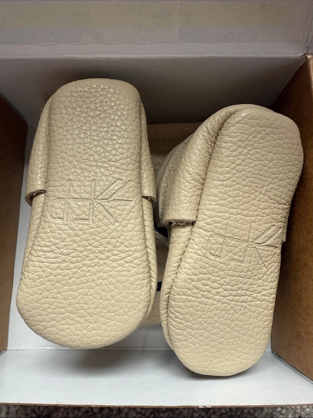 Freshly Picked Leather Knotted Bow Moccasins Baby Shoes in Birch